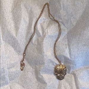 Gold Sugar Skull Necklace